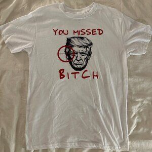 Medium White T-Shirt - Donald Trump Assassination Attempt